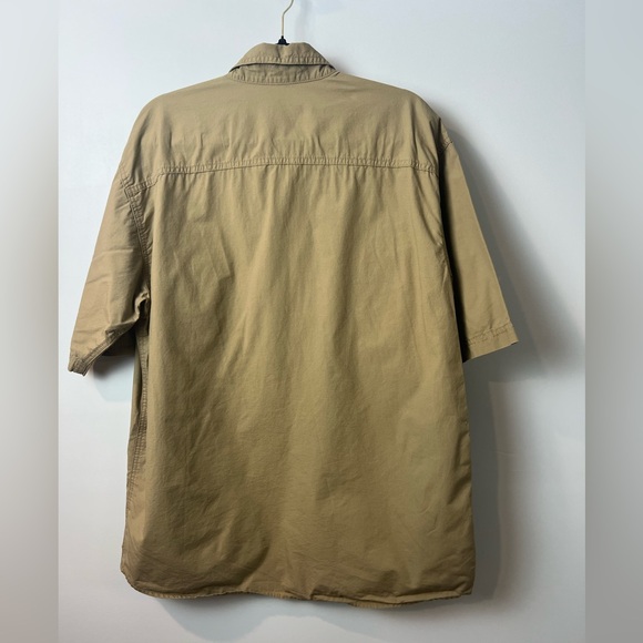 EDDIE BAUER Fishing Camping Short Sleeve Shirt Button Front Green Men LG - Picture 6 of 10